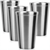 Vente en gros de mugs à shot, tasses à bière et gobelets à bière en acier inoxydable de qualité supérieure, personnalisables, à paroi simple et empilables pour bar