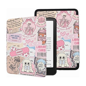 Funda Magnética para Lector Electrónico con Correa, Impresión a Doble Cara, para <span class=keywords><strong>Kindle</strong></span> <span class=keywords><strong>Paperwhite</strong></span>, Kobo, con Función de Activación/Suspensión Automática - Product Image 2