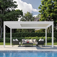 Pergola à toit rétractable électrique à lames orientables, design écologique, idéale pour balcon et repas en plein air inspirés de la nature – Meilleures ventes