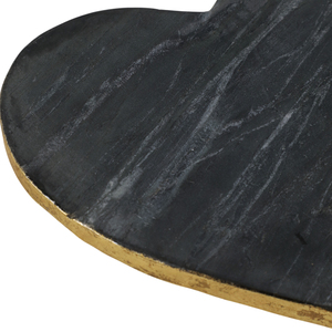 Vassoio decorativo in marmo a forma di cuore con bordo nero e oro per decorazioni per la casa, centrotavola, complemento per il tavolino da caffè - Product Image 5