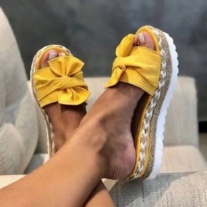 Sandalias Planas de Plataforma con Lazo Multicolor para Mujer, Diseño de Moda, con Decoración de Lazo, Elegantes, con Correa de Nudo y Banda de Cinta - Product Image 1