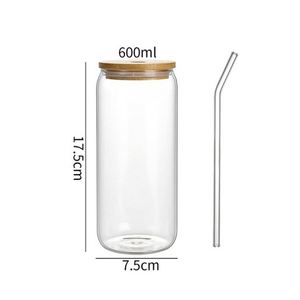Vasos Personalizados de 600 ml para Bebidas, Tazas de Café, Frascos de Vidrio de 12 oz con Tapas y Pajitas - Product Image 1