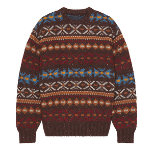 Suéter de <span class=keywords><strong>Punto</strong></span> Nórdico para <span class=keywords><strong>Hombre</strong></span>, <span class=keywords><strong>Jersey</strong></span> de Cuello Redondo de Lana Gruesa con Patrón Geométrico de Copos de Nieve, Suéter Abrigado de Invierno - Product Image 1