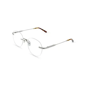 Eyewear Clear Lens Optical Frames Rimless Reading Glasses Small Eyeglasses French Designer Titanium Unisex Women Men Unisex Logo