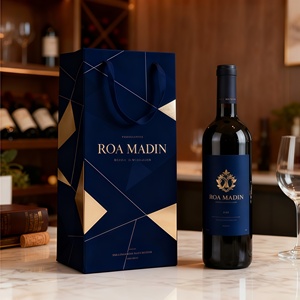 Set regalo di vino rosso e vino di fascia alta con logo personalizzato-bottiglia singola o doppia-sacchetto regalo stampato in <span class=keywords><strong>oro</strong></span> UV - Product Image 4