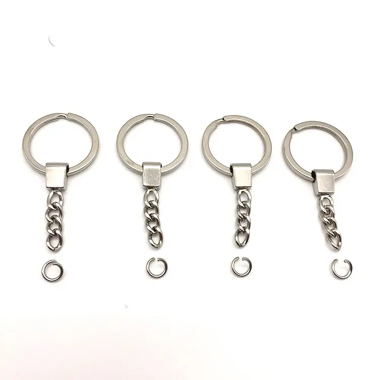 Factory wholesale 30mm metal flat key ring chains key chain for gifts keychain accessories