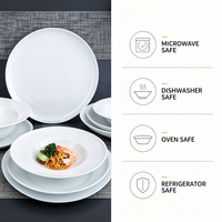 Bol à pâtes en porcelaine fine blanche en gros, vaisselle commerciale écologique pour restaurants et hôtels, logo personnalisé OEM