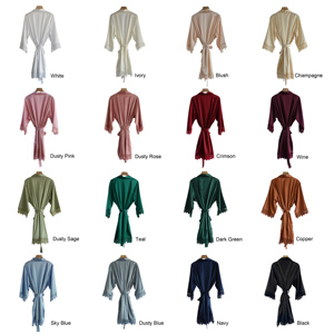 <span class=keywords><strong>Robe</strong></span> de mariée en satin de soie personnalisée avec logo, couleur unie, dentelle, <span class=keywords><strong>robe</strong></span> de <span class=keywords><strong>demoiselle</strong></span> <span class=keywords><strong>d</strong></span>'<span class=keywords><strong>honneur</strong></span>, kimono, peignoir, <span class=keywords><strong>robe</strong></span> de mariée pour fête, col en V, taille plus - Product Image 2