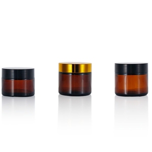 Pot en verre ambré <span class=keywords><strong>pour</strong></span> crème <span class=keywords><strong>visage</strong></span>, concentré brun, 5G 10G 15G, avec couvercle à vis en ABS noir et insert <span class=keywords><strong>pour</strong></span> <span class=keywords><strong>cire</strong></span> cosmétique - Product Image 1
