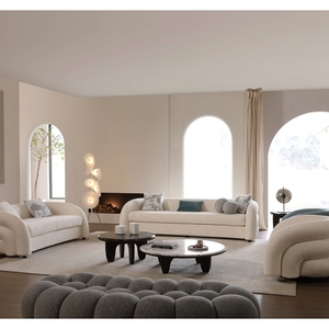 Divano Letto in Camoscio Stile Nordico <span class=keywords><strong>Moderno</strong></span>, Set Componibile a L per Soggiorno, Palestra, Seminterrato - Product Image 2