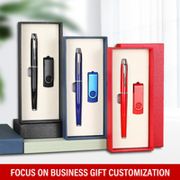 Juego de regalo de oficina Bolígrafo + mini unidad flash USB logotipo personalizado CLE pen drive 32GB 16GB USB memory stick u disk