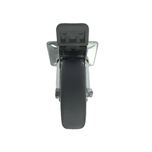 Roue pivotante à roulettes TPR de 3 pouces, légère, avec frein, pour chariot à plateau - Product Image 3
