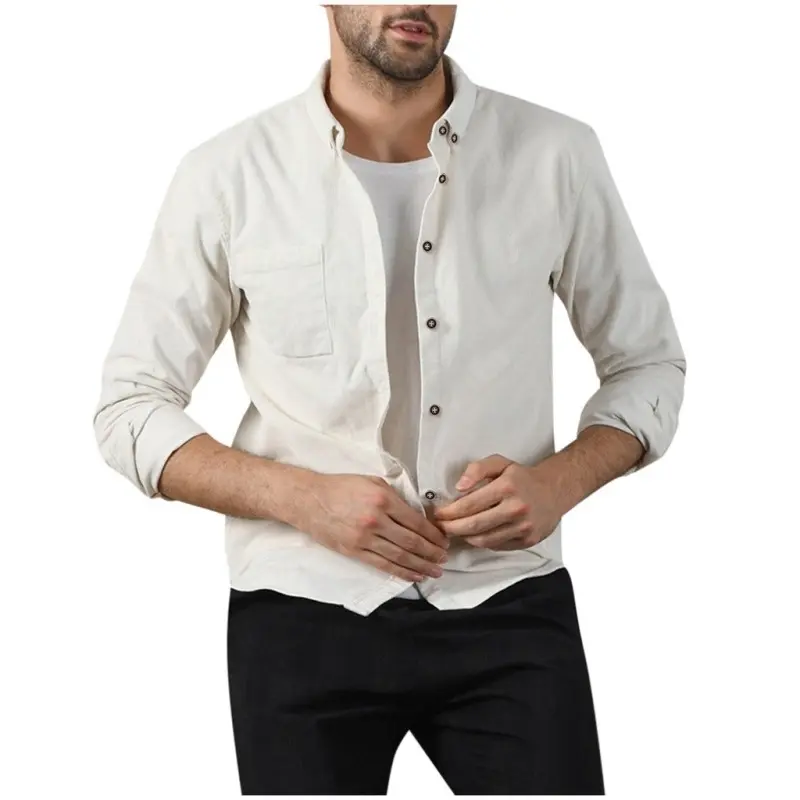Chemise blanche à manches longues décontractée 100% coton taille personnalisée dernières conceptions de chemise pour hommes robe garçons t-shirt