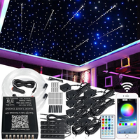 Kits de fibres optiques pour voiture V8+10 Star+shooting Star 16W RGBW, mini kits de fibres optiques avec télécommande RF et contrôle par application pour voiture
