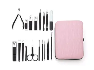 Strumenti professionali per il trucco 18 pezzi in acciaio inossidabile tagliaunghie Set Manicure per la cura di bellezza - Product Image 2