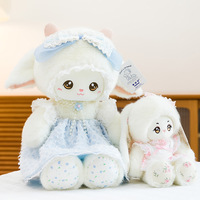 Peluche Mouton Lolita Douce, Jouet en Peluche Agneau Blanc avec Robe pour Vente en Gros et Assortiments Cadeaux