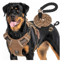 Laisse rétractable marron pour grand chien Conception tactique robuste Écharpe à dégagement rapide Rivet en dentelle Contrôle facile Service Formation Non