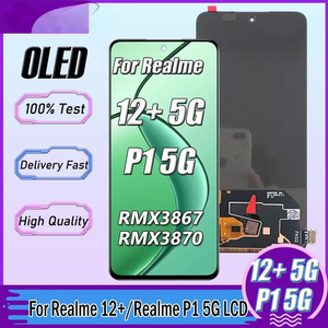Pantalla LCD de Repuesto para Realme 12+ Plus 5G y P1, Ensamblaje AMOLED 100% Original con Marco, Piezas de Repuesto para Realme 12, RMX3867 RMX3870 - Product Image 1