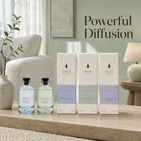 Flacon diffuseur de parfum de luxe 200 ml en verre vide avec bouchon en bois noir pour emballage personnalisé de marque privée