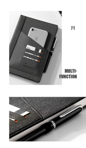 A5 Đen Hot Sản Phẩm Bán Chạy Tùy Chỉnh PU Da Máy Tính Xách Tay Tạp Chí Túi Phía Trước Và Biểu Tượng Nhật Ký Notepad Văn Phòng Nguồn Cung Cấp - Product Image 5