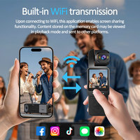Caméra portable DENIXI DV02 1080P 30fps, mini caméra de poche, rotation à 360°, grand angle, WiFi, écran tactile, télécommande, portable, pour le sport