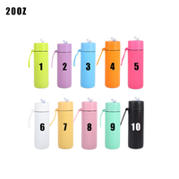 Gourde à vide personnalisée de 20oz 34oz 68oz en acier inoxydable de 2 litres bouteille d'eau intérieure en céramique isolée à double paroi réutilisable avec paille