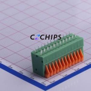 KF141V-2.54-12P Spring Terminal Block Through hole Component (THT),P=2.54mm Connector 2.54mm 12P 12 2A - Product Image 2