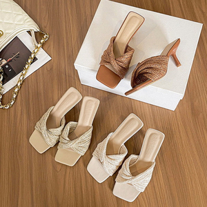 Sandale Femme New Arrival Other Shoes Heels Slipper Square Toe 2025 Summer <b>Sandals</b> - Product Image 6