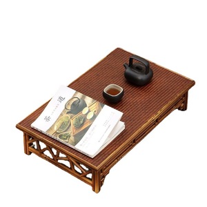 Table à thé en bambou de style chinois, petite table carrée rétro colorée pour service à thé - Product Image 5