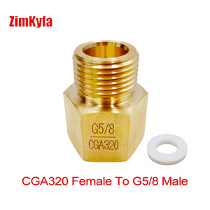 Adaptateur de réservoir en laiton doré Zimakyfa CO2 G5/8 CGA320, convertisseur de type broyeur, connecteur de cylindre, régulateur, garantie 1 an - Product Image 4