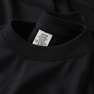 T-shirt da <span class=keywords><strong>uomo</strong></span> personalizzate in cotone con ricamo 3D, all'ingrosso, con logo personalizzato, pesanti, 100% cotone - Product Image 3