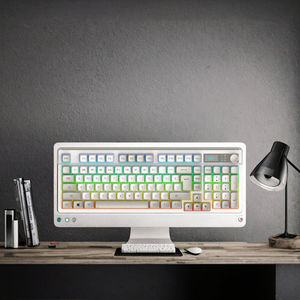 Clavier 87 touches sans fil USB 2.4G rétroéclairé RGB rechargeable, élégant, pour bureau et jeux, transmission 1800mA, nouveau, 100% touches anglaises, membrane - Product Image 3