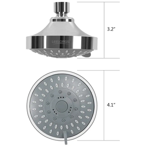 Pommeau de Douche Fixe Haute Pression Effet Pluie 5 Jets Luxe, Même à Faible Débit d'Eau (4 Pouces Chrome) - Ventes Flash - Product Image 4