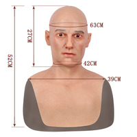 Masque de visage réaliste pour homme, masque facial 100% silicone, couvre-tête complet, silicone souple et élastique pour cosplay