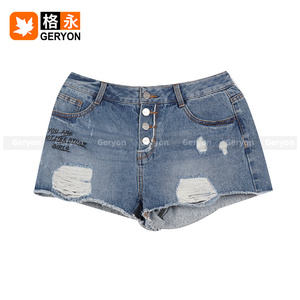 Shorts <span class=keywords><strong>en</strong></span> <span class=keywords><strong>jean</strong></span> <span class=keywords><strong>taille</strong></span> haute vintage Geryon pour femme, <span class=keywords><strong>en</strong></span> balles, pour Ukay, été, seconde main, <span class=keywords><strong>en</strong></span> vrac, 45 kg MOQ - Product Image 6