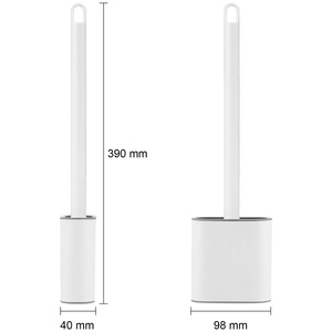 Cepillo de Inodoro de Goma Suave Moderno y Eficaz, Cepillo de Limpieza de Inodoro de Silicona TPR con Soporte - Product Image 2
