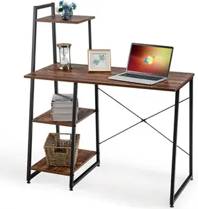 서랍이있는 현대 나무 컴퓨터 책상 저렴한 홈 스터디 PC 책상과 선반이있는 작문 테이블 현대적인 디자인