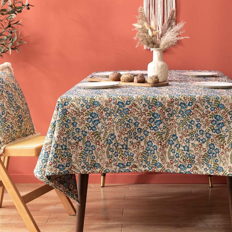 Autumn Rectangular Jacquard Cotton Fabric Tablecloth