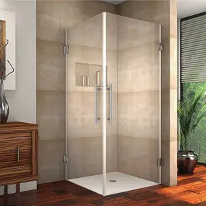 Banheiro em forma de arco de design moderno, porta de chuveiro de vidro, chuveiro deslizante de alumínio