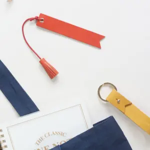 Personalized Leather Bookmark Wholesale Custom Leather Bookmark Classic Leather Bookmark With Tassel