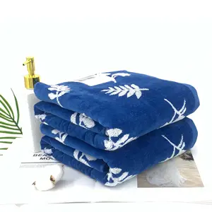 Wholesale high quality 70x140cm 100% cotton Body Towels Large blue Bath Towel in stock