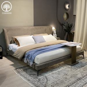 Cama doble <span class=keywords><strong>de</strong></span> tela <span class=keywords><strong>de</strong></span> diseño moderno para dormitorio, hotel, apartamento o villa - Product Image 4