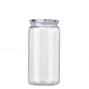 Entrepôt américain : Gobelets en plastique acrylique transparents colorés effet gelée 16oz 20oz, type canette de soda ou de bière, avec couvercles PP colorés - Product Image 6