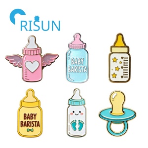 Fábrica al por mayor bebé esmalte Pin personalizado bebé leche ducha chupete botella esmalte Pin insignia personalizado bebé pañal Pin broche - Product Image 1