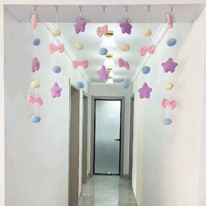 Di alta qualità a forma di <span class=keywords><strong>cuore</strong></span> stile pianeta tenda appesa Design carino decorazione da parete tenda Drill-free porta tenda per la decorazione della casa - Product Image 5