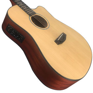 Guitare acoustique électrique Aiersi <span class=keywords><strong>de</strong></span> haute qualité, 41 pouces, Dreadnought, table en épicéa massif, acajou, instrument à cordes en acier folk - Product Image 1