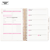 Carnet de notes hebdomadaire personnalisé 2026-2027 avec spirale, agenda de manifestation, planificateur d'objectifs et journal, avec boîte