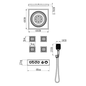STOTS Pommeau de <span class=keywords><strong>douche</strong></span> thermostatique multifonctionnel <span class=keywords><strong>en</strong></span> laiton avec LED, effet pluie, massage, fonction pause, doux <span class=keywords><strong>et</strong></span> intelligent, pour salle de bain <span class=keywords><strong>et</strong></span> appartement - Product Image 5