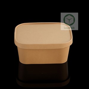Boîte à lunch en papier kraft jetable personnalisée, emballage rectangulaire multifonctionnel pour les collations, les salades, les sandwichs et autres délices - Product Image 3
