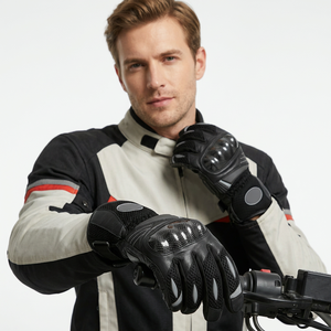 Gants de course Alpha à doigts entiers, compatibles écran tactile, antidérapants, imperméables, respirants, fermeture auto-agrippante, en cuir de qualité, vente en gros - Product Image 1